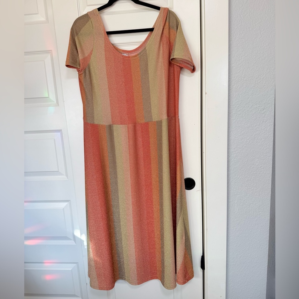 Altar Houseline Sparkly Striped Midi Dress